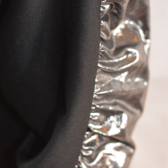 Silver Lamae Strapless Dress SZ S - Picture 4 of 7